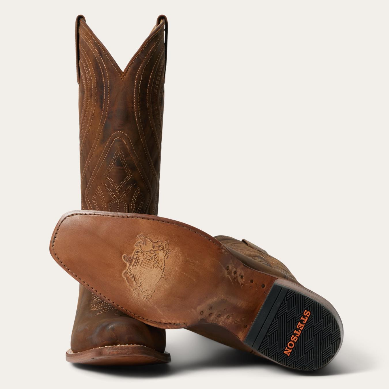 Men Western Stetson Mossman Boot Brown