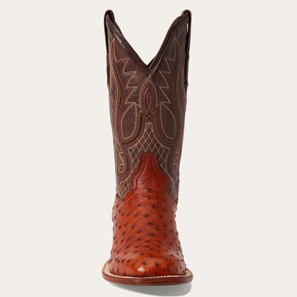 Men Western Stetson Ozzy Ostrich Boot Brown