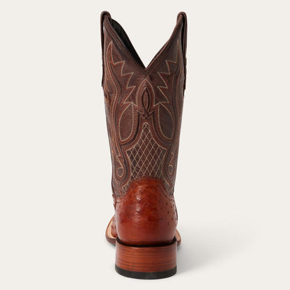 Men Western Stetson Ozzy Ostrich Boot Brown