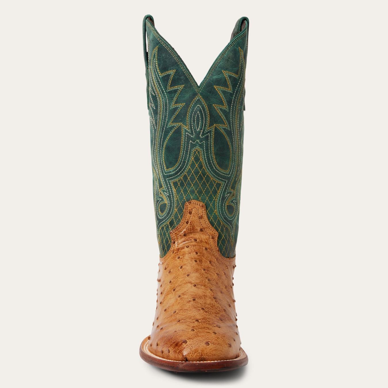 Men Western Stetson Ozzy Ostrich Boot Tan