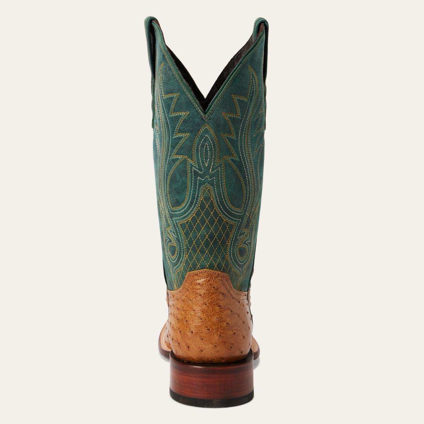 Men Western Stetson Ozzy Ostrich Boot Tan
