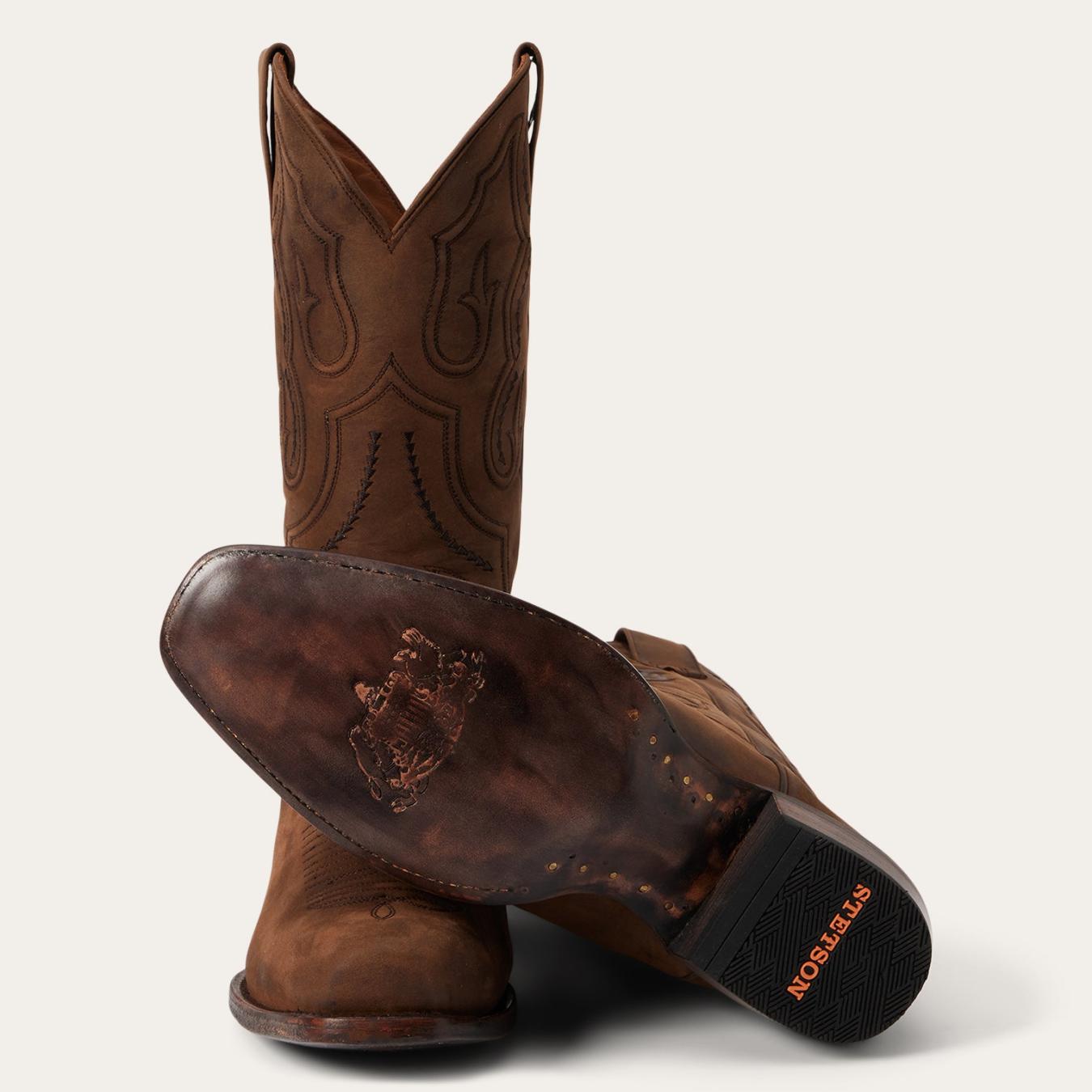 Men Western Stetson Paxton Boots Brown