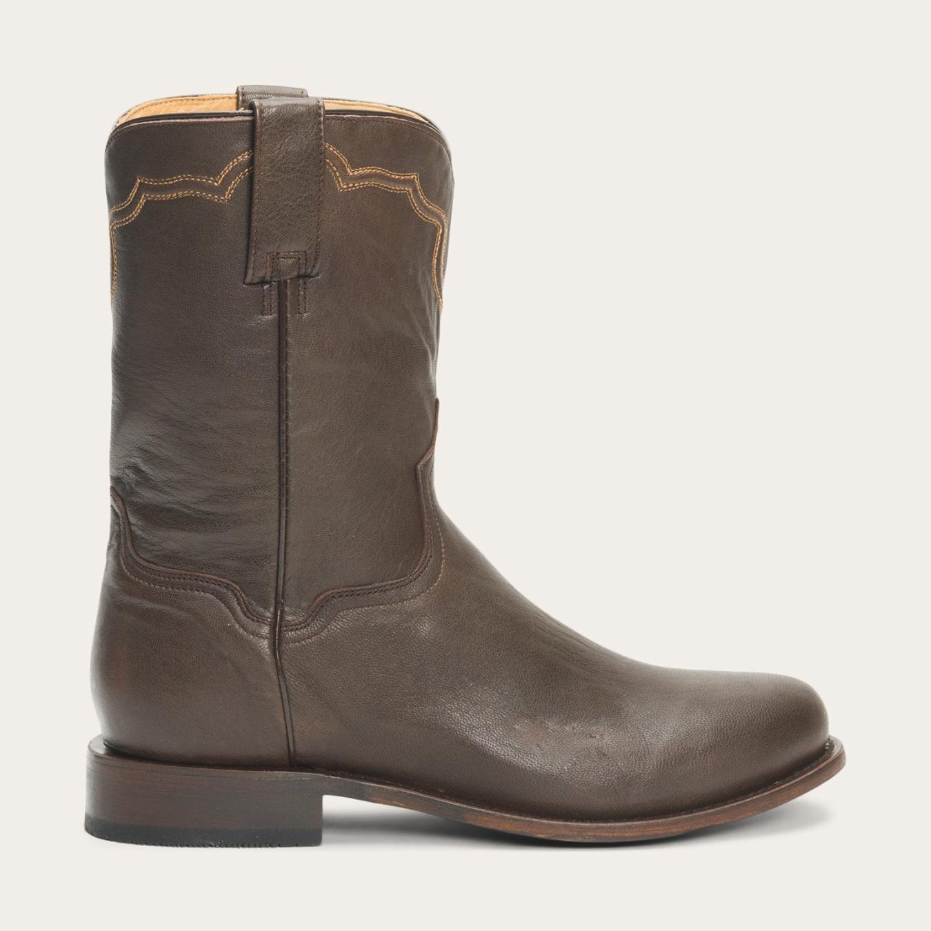 Men Western Stetson Puncher Boots Brown