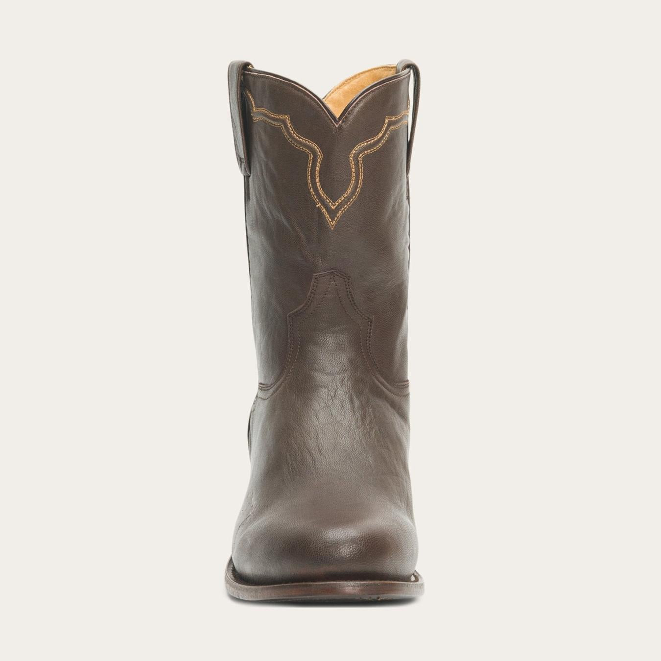 Men Western Stetson Puncher Boots Brown