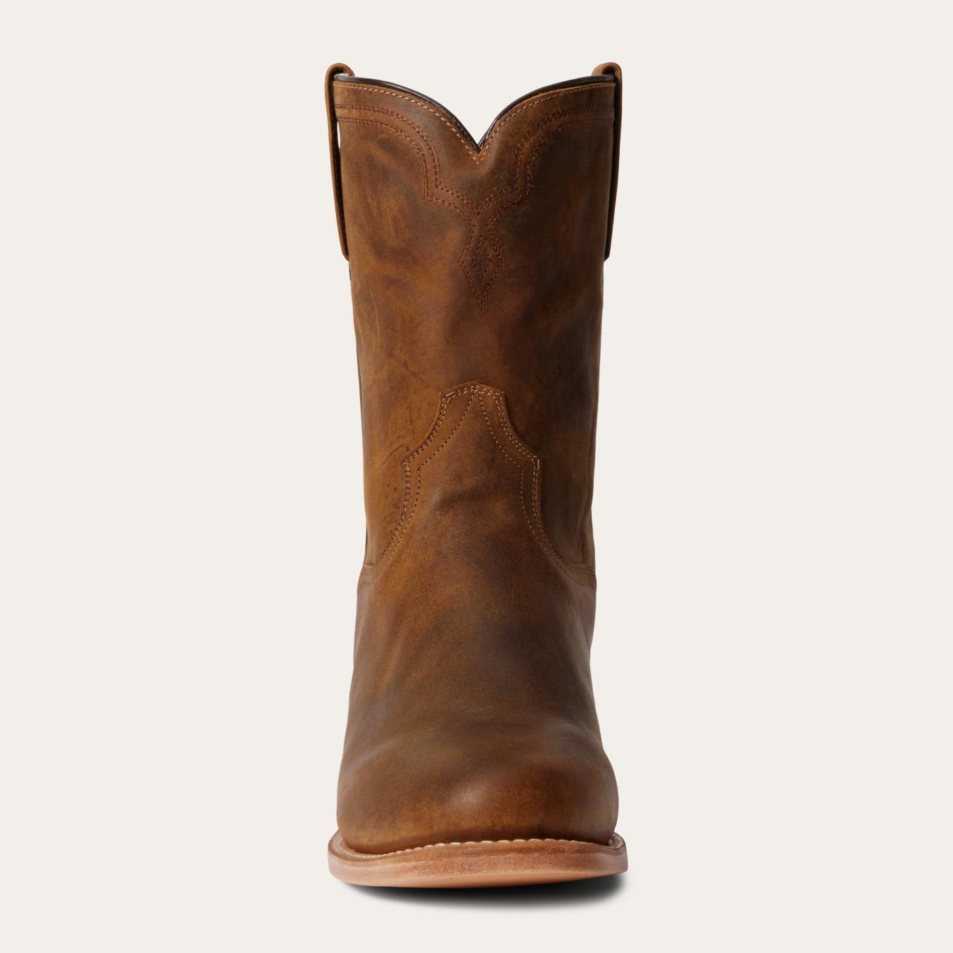 Men Western Stetson Puncher Boots Oily Brown