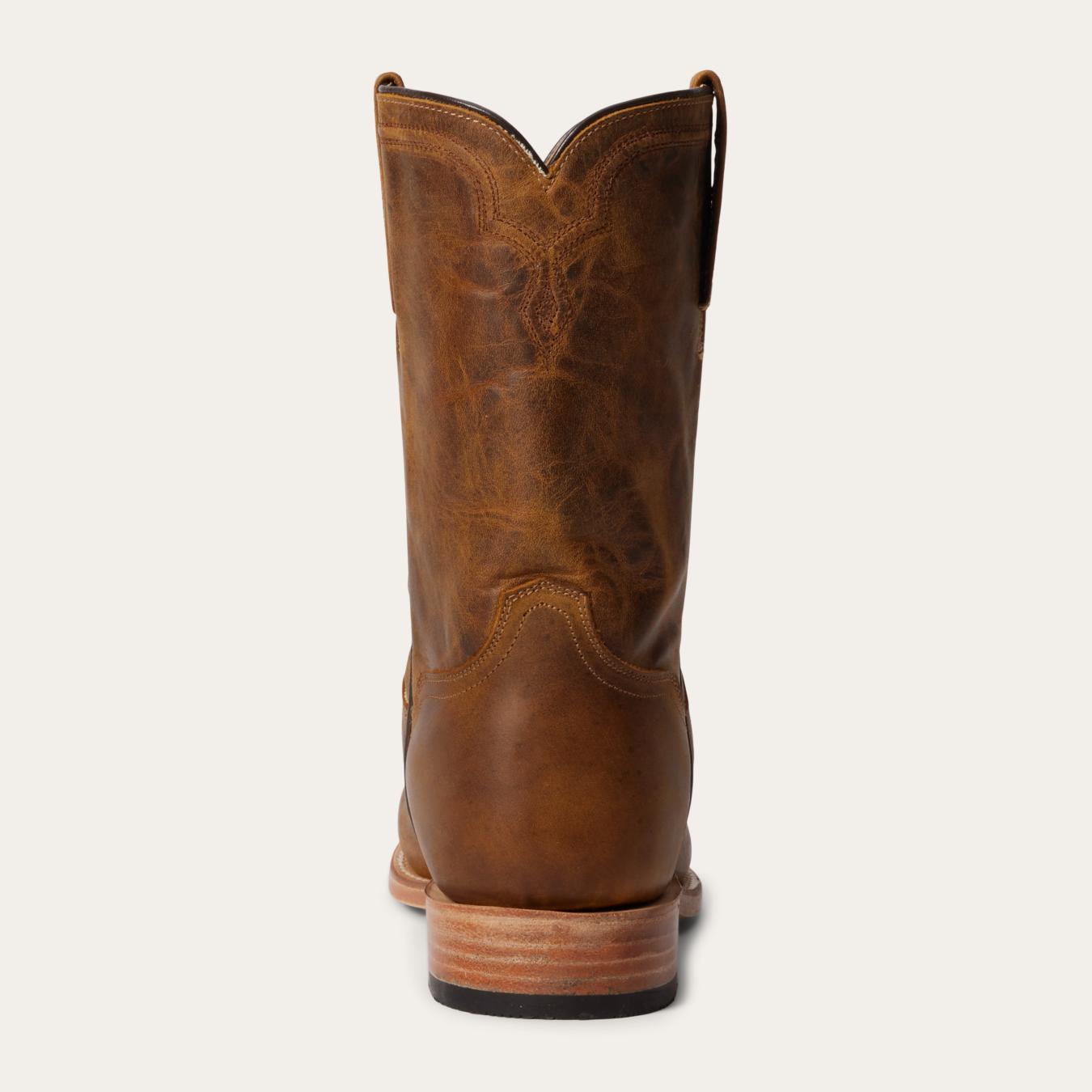 Men Western Stetson Puncher Boots Oily Brown