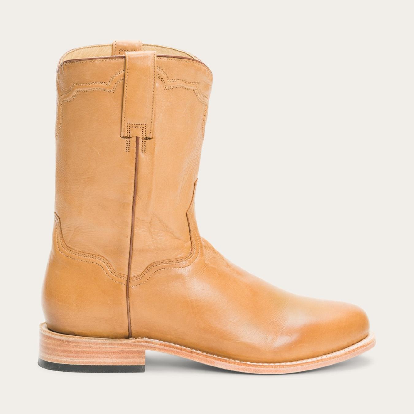 Men Western Stetson Puncher Boots Tan