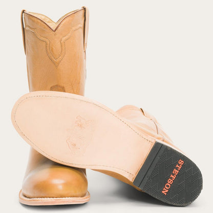 Men Western Stetson Puncher Boots Tan