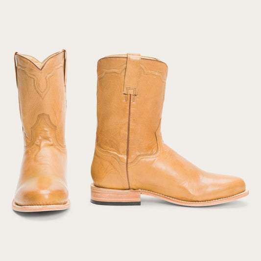 Men Western Stetson Puncher Boots Tan