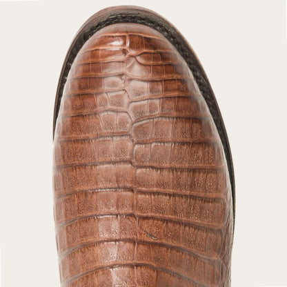 Men Western Stetson Puncher Exotic Boots Brown