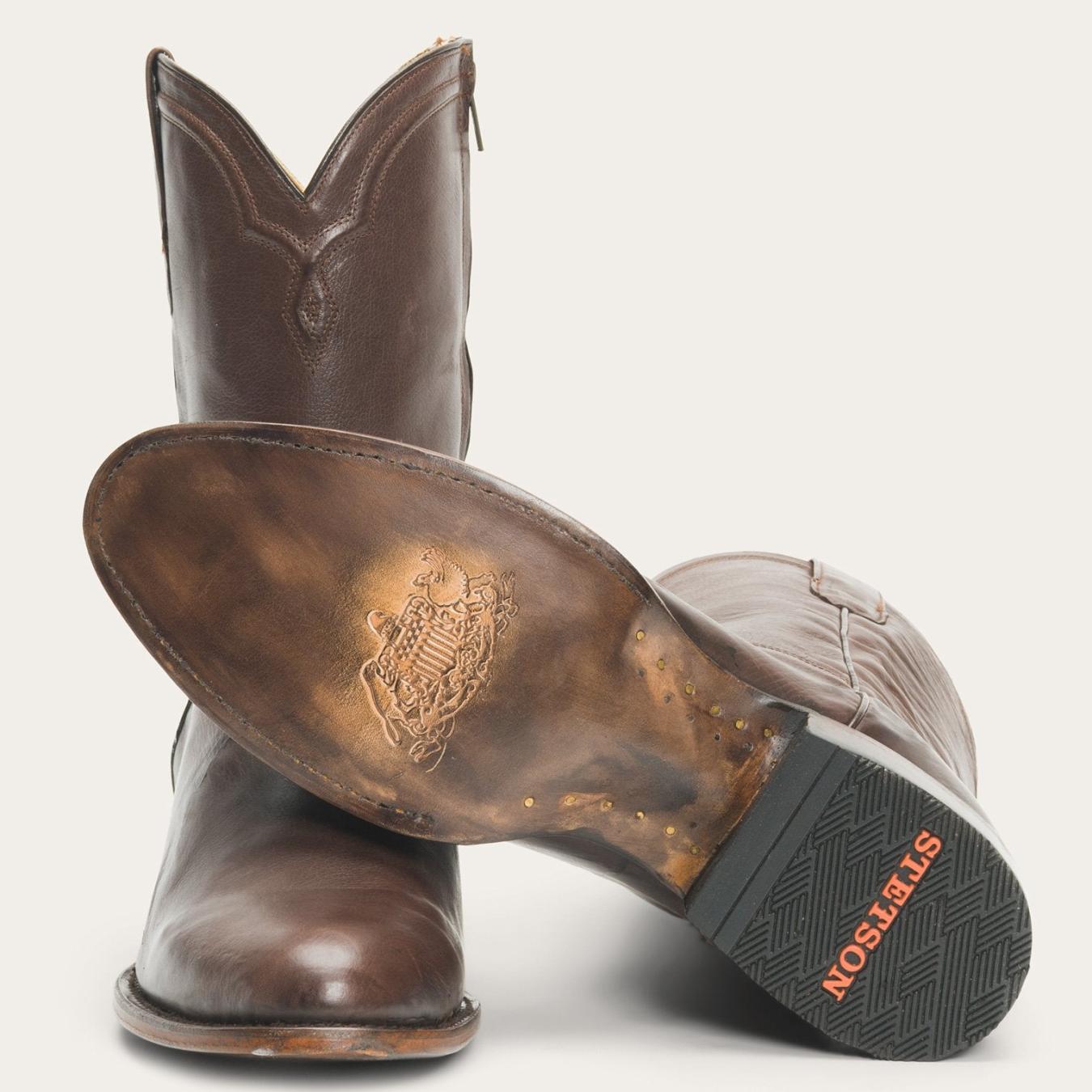 Men Western Stetson Rancher Zip Roper Burnished Brown