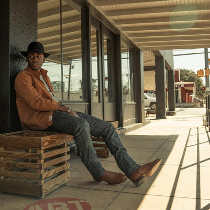 Men Western Stetson Rancher Zip Roper Burnished Cognac