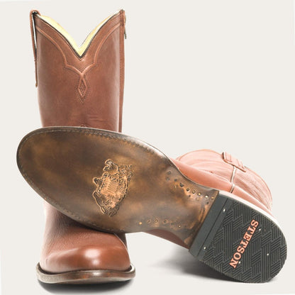 Men Western Stetson Rancher Zip Roper Burnished Cognac