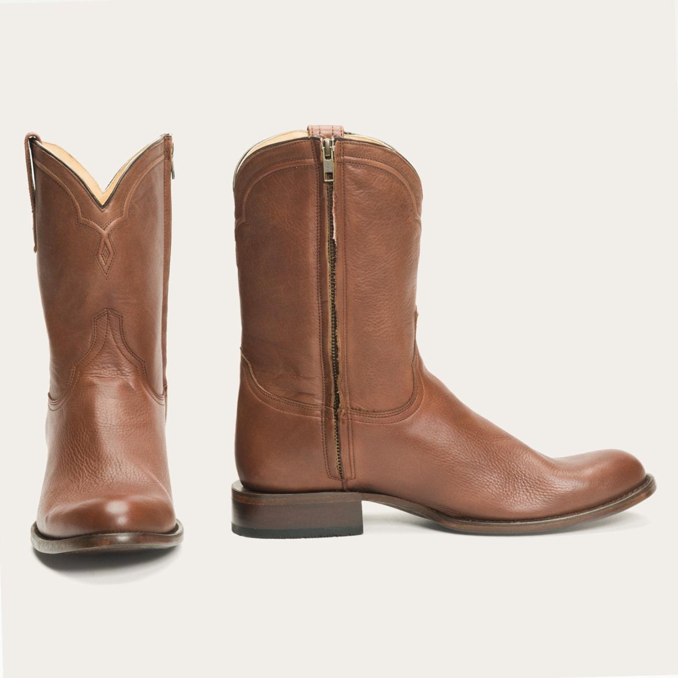 Men Western Stetson Rancher Zip Roper Burnished Cognac
