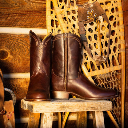 Men Western Stetson Rancher Zip Roper Oiled Oxblood