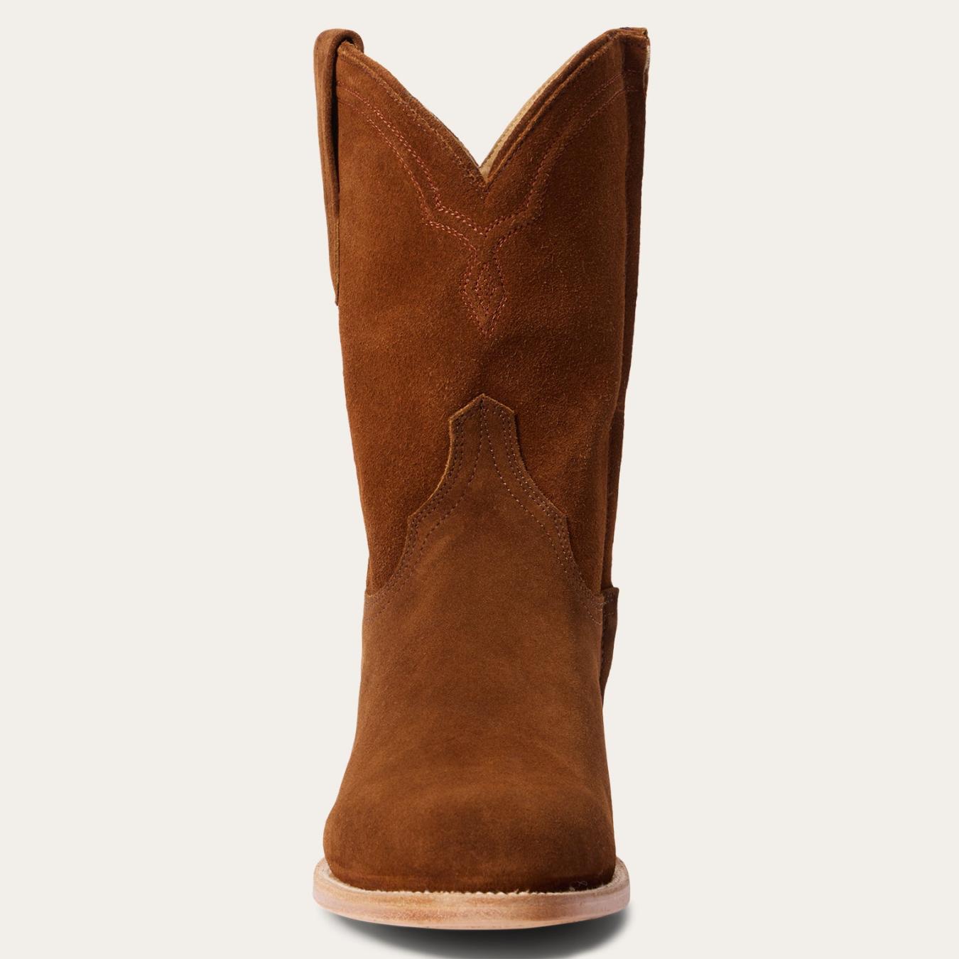Men Western Stetson Rancher Zip Roper Suede Brown
