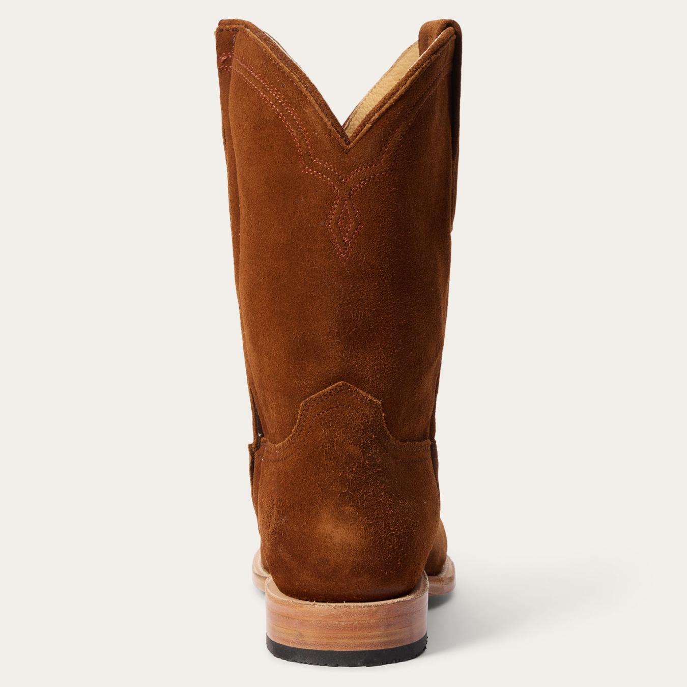 Men Western Stetson Rancher Zip Roper Suede Brown