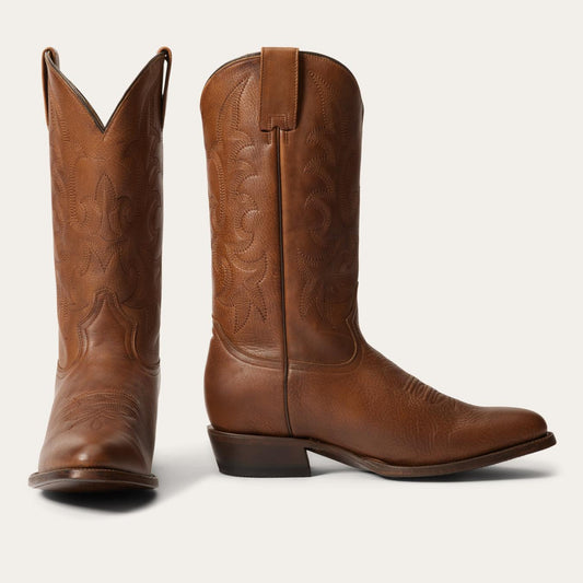 Men Western Stetson Sharp Boots Brown