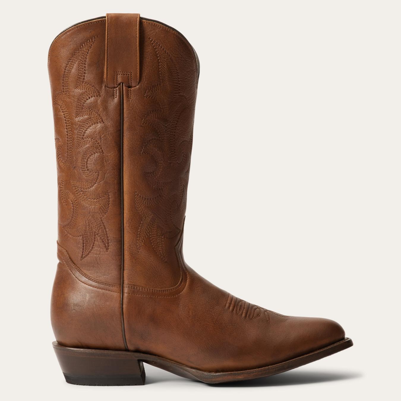 Men Western Stetson Sharp Boots Brown