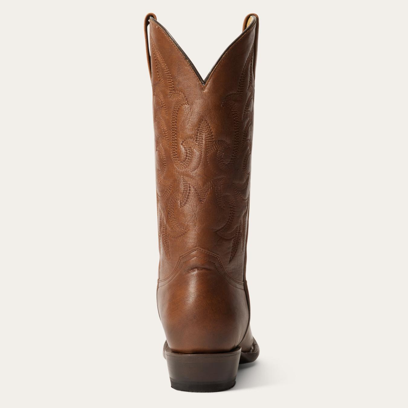 Men Western Stetson Sharp Boots Brown