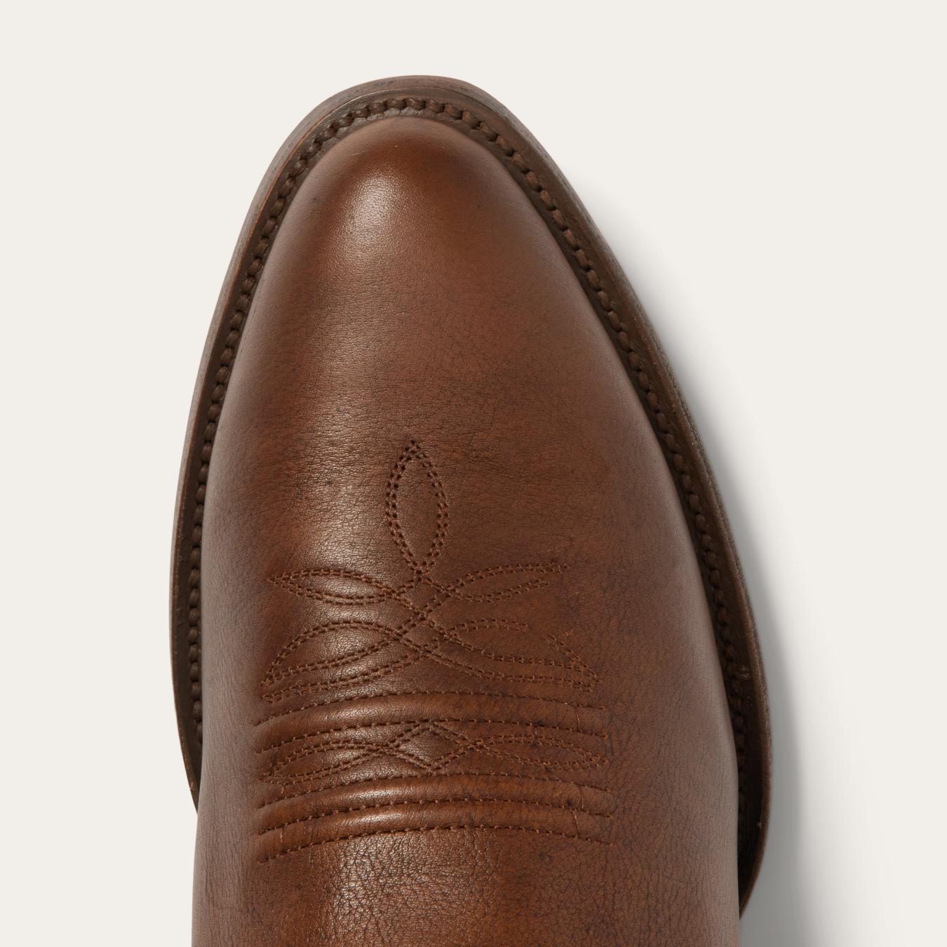 Men Western Stetson Sharp Boots Brown