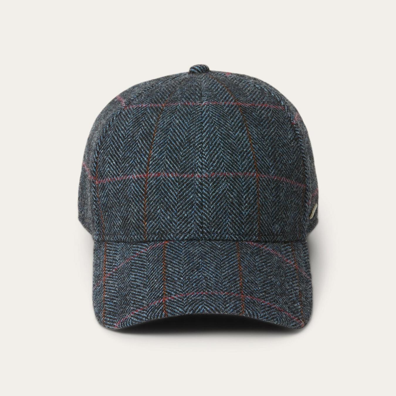 Men/Women Caps & Truckers Stetson Baseball Cap Wool Blue Herringbone
