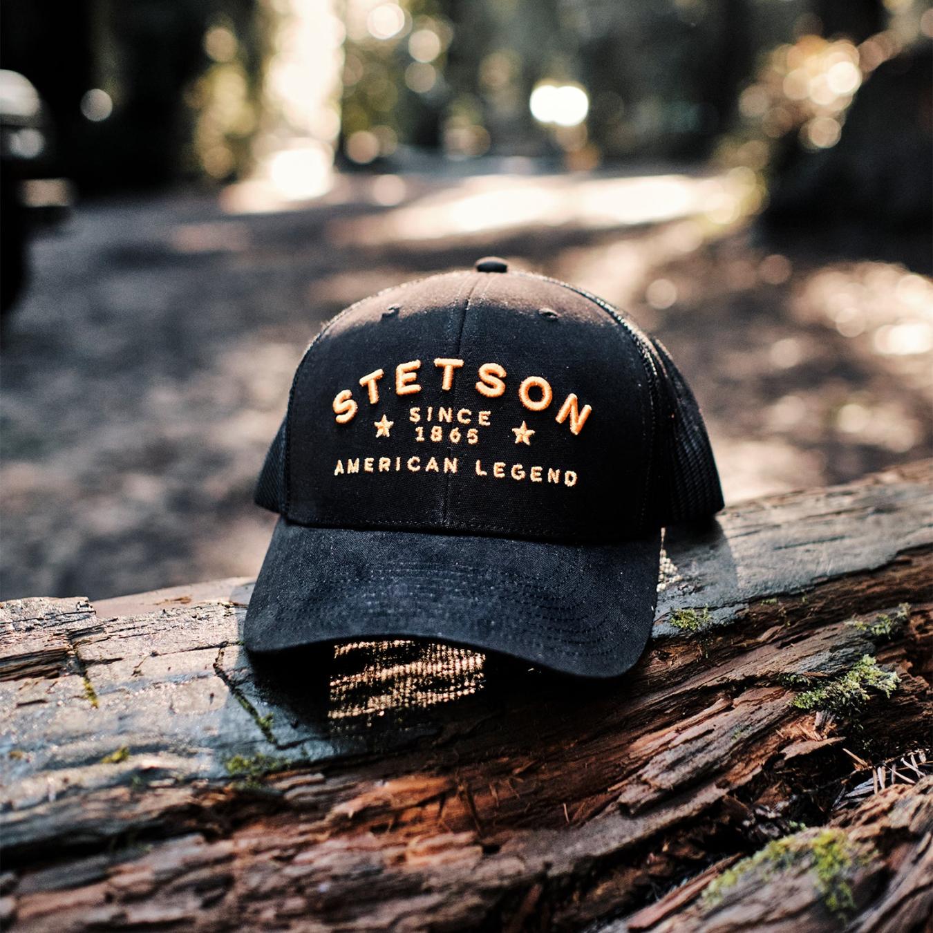 Men/Women Caps & Truckers Stetson Black Western Patch Trucker Cap Black