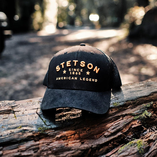 Men/Women Caps & Truckers Stetson Black Western Patch Trucker Cap Black