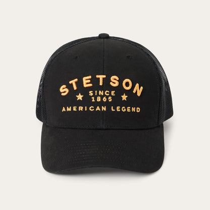 Men/Women Caps & Truckers Stetson Black Western Patch Trucker Cap Black