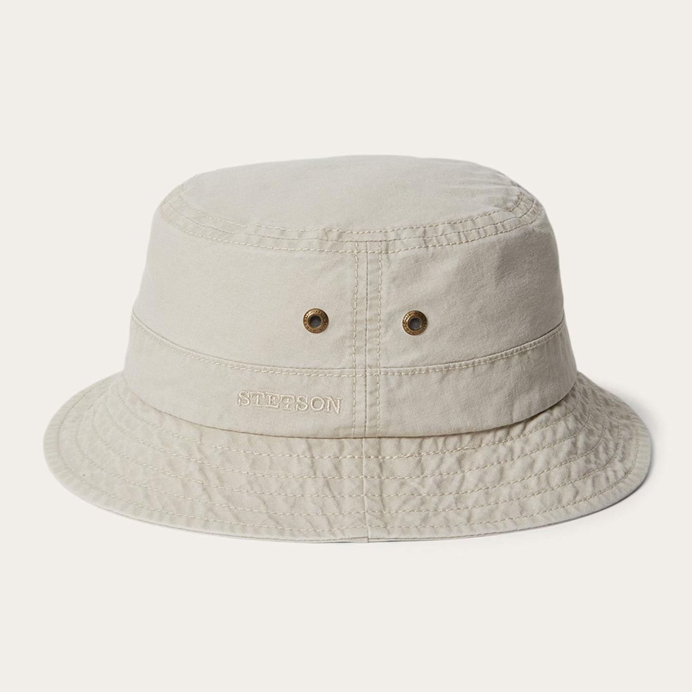 Men/Women Caps & Truckers Stetson Bucket Delave Organic Cotton Off White