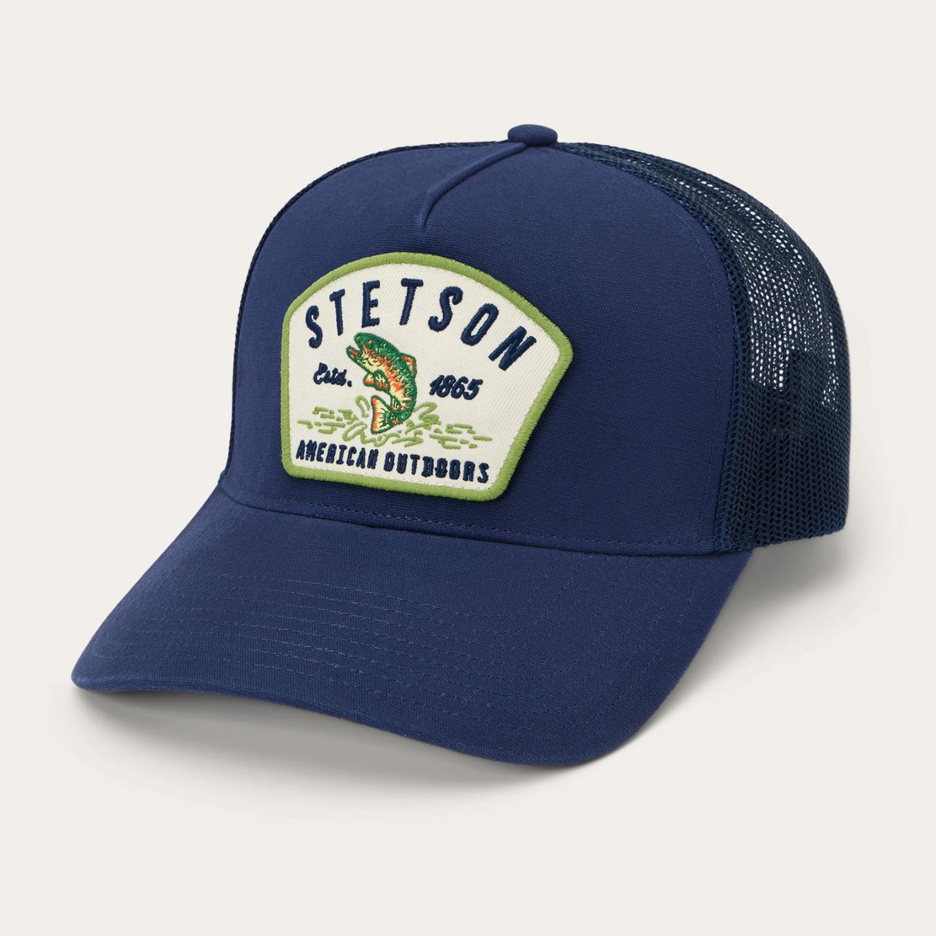 Men/Women Caps & Truckers Stetson Fishing Patch Trucker Cap Navy