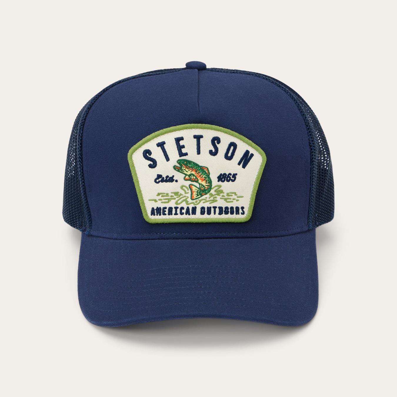 Men/Women Caps & Truckers Stetson Fishing Patch Trucker Cap Navy