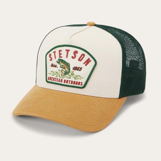 Men/Women Caps & Truckers Stetson Fishing Patch Trucker Cap Off White / Tan / Green