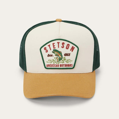 Men/Women Caps & Truckers Stetson Fishing Patch Trucker Cap Off White / Tan / Green