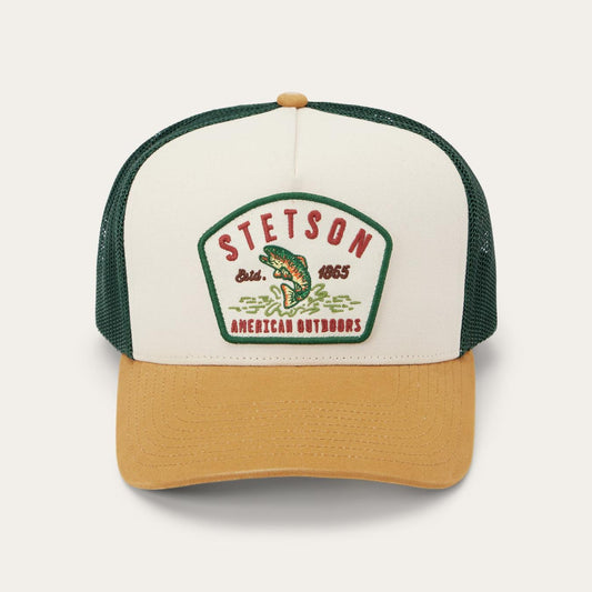 Men/Women Caps & Truckers Stetson Fishing Patch Trucker Cap Off White / Tan / Green