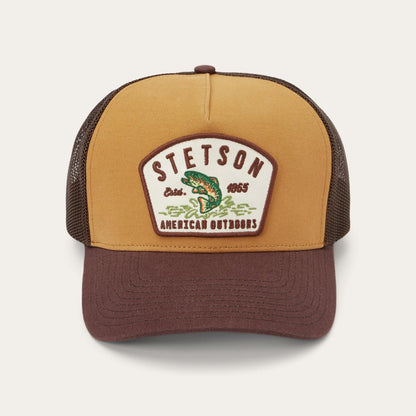 Men/Women Caps & Truckers Stetson Fishing Patch Trucker Cap Tan / Oxblood