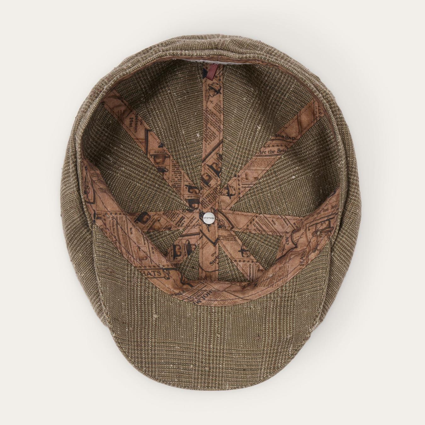 Men/Women Caps & Truckers Stetson Glen Check Linen/Silk Hatteras Cap Olive Check