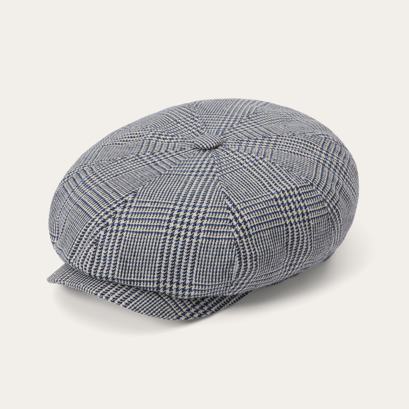 Men/Women Caps & Truckers Stetson Glen Check Silk/Cotton 8-Panel Cap Blue Check