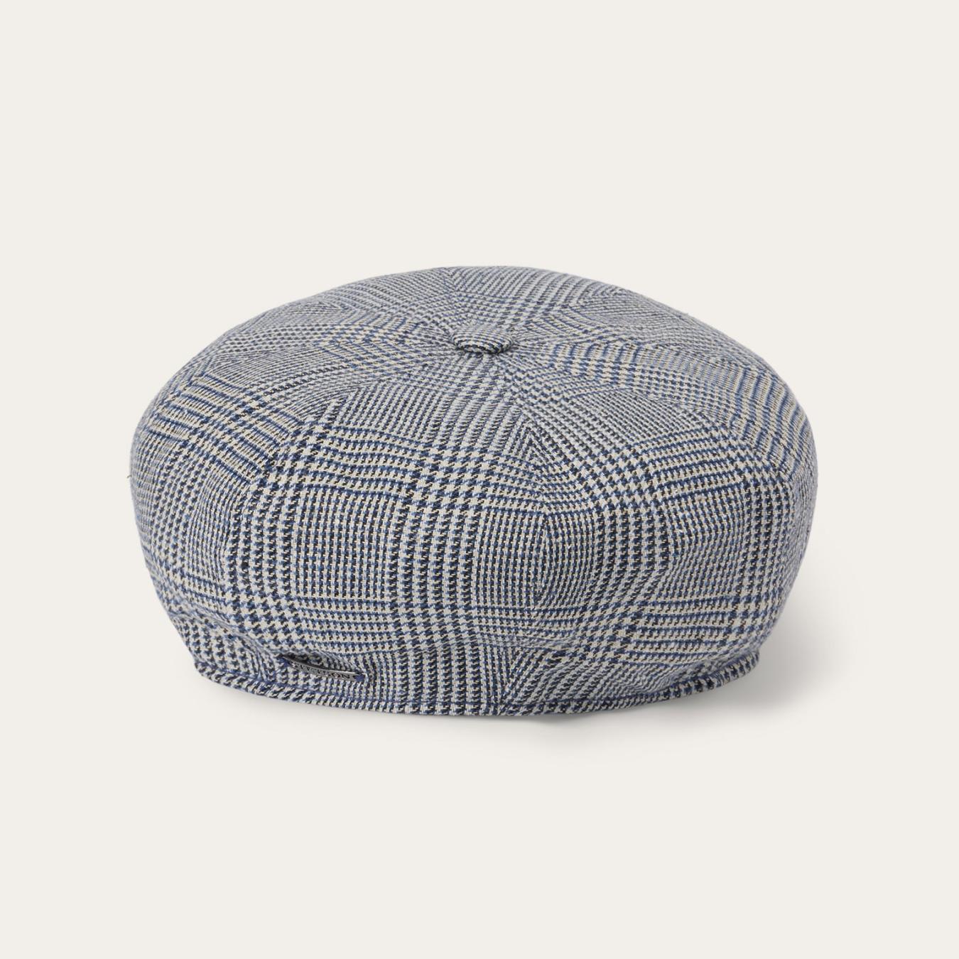Men/Women Caps & Truckers Stetson Glen Check Silk/Cotton 8-Panel Cap Blue Check