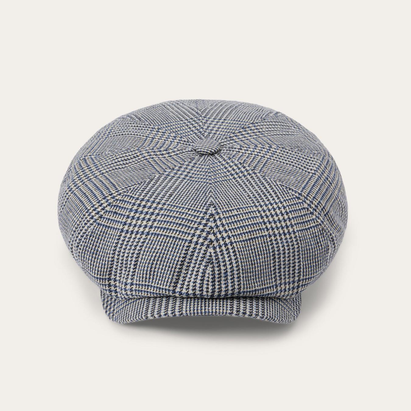 Men/Women Caps & Truckers Stetson Glen Check Silk/Cotton 8-Panel Cap Blue Check
