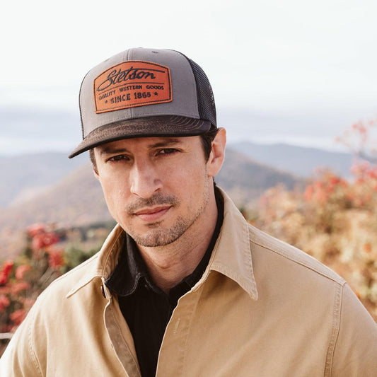 Men/Women Caps & Truckers Stetson Grey Heritage Script Trucker Cap Grey
