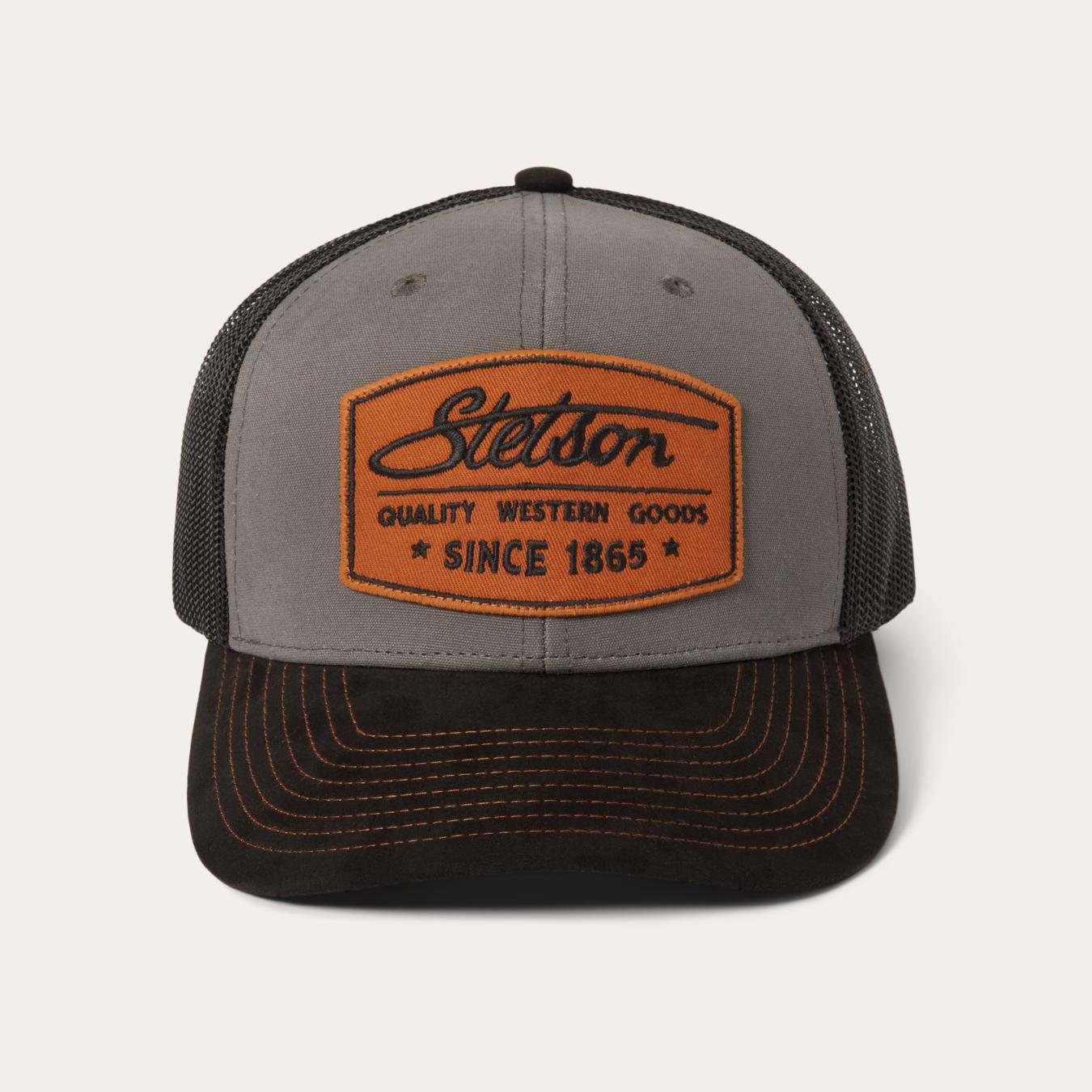 Men/Women Caps & Truckers Stetson Grey Heritage Script Trucker Cap Grey