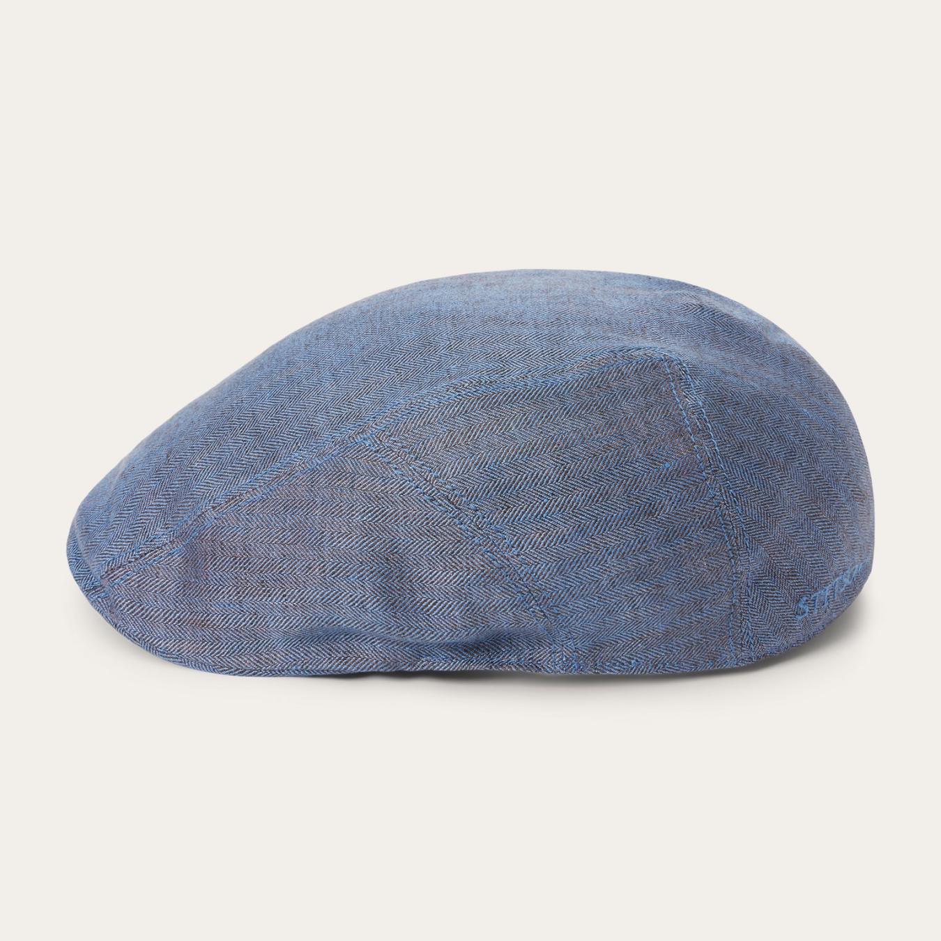 Men/Women Caps & Truckers Stetson Herringbone Linen Ivy Cap Blue Herringbone