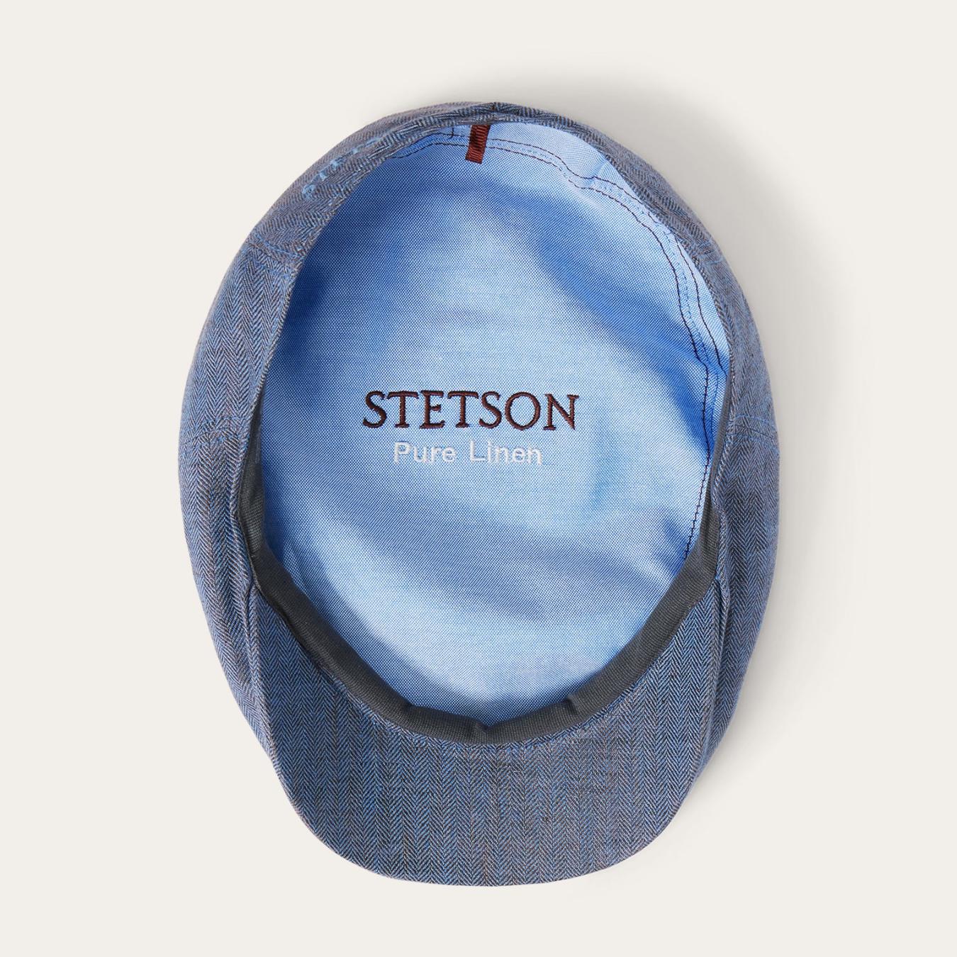 Men/Women Caps & Truckers Stetson Herringbone Linen Ivy Cap Blue Herringbone