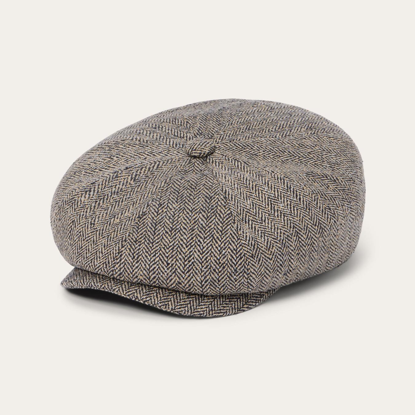 Men/Women Caps & Truckers Stetson Herringbone Silk Hatteras Black/brown Herringbone
