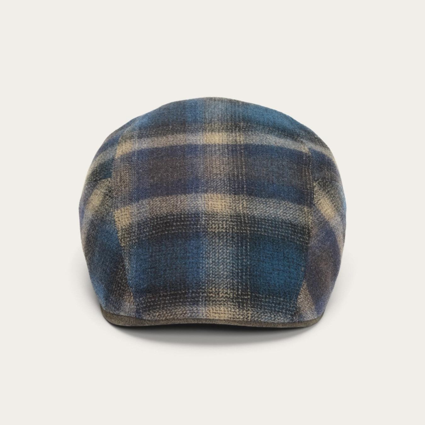Men/Women Caps & Truckers Stetson Ivy Virgin Wool Cap Blue Beige Check