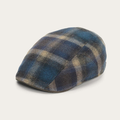Men/Women Caps & Truckers Stetson Ivy Virgin Wool Cap Blue Beige Check