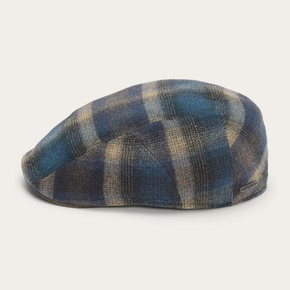 Men/Women Caps & Truckers Stetson Ivy Virgin Wool Cap Blue Beige Check