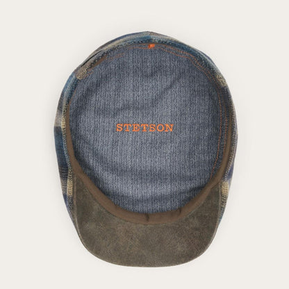 Men/Women Caps & Truckers Stetson Ivy Virgin Wool Cap Blue Beige Check