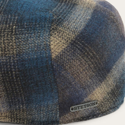 Men/Women Caps & Truckers Stetson Ivy Virgin Wool Cap Blue Beige Check
